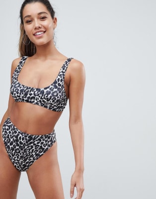 asos animal print bikini