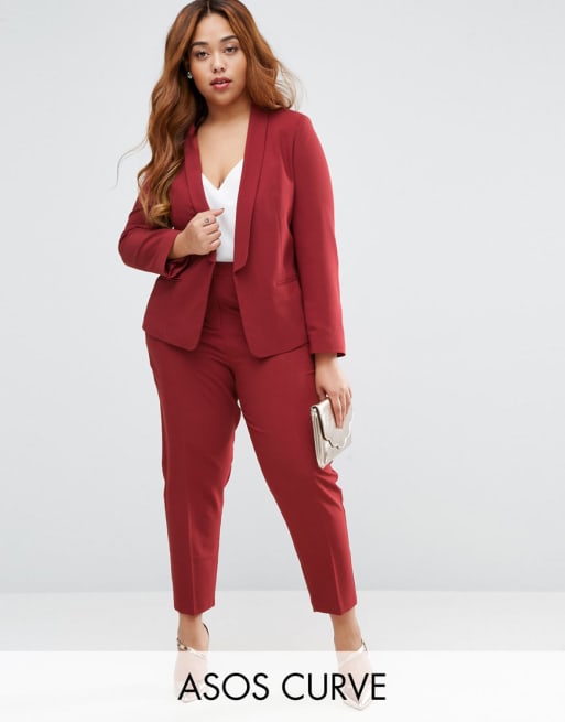 ASOS CURVE Crepe Suit in Dusky Plum | ASOS