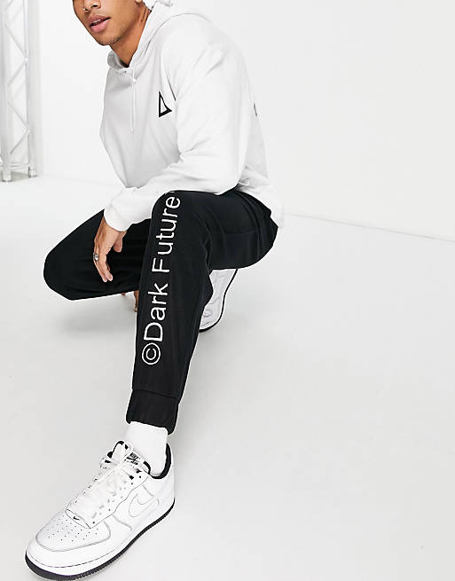 ASOS Dark Future co-ord fleece in black with embroidered logo