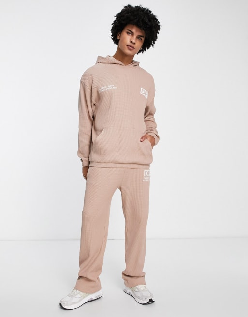 Asos Dark Future Co Ord Oversized In Waffle Texture With Logo