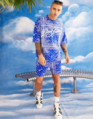 ASOS Dark Future co-ord  with all over bandana print in blue
