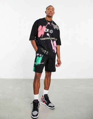 ASOS Dark Future co-ord with logo and graphic prints in black