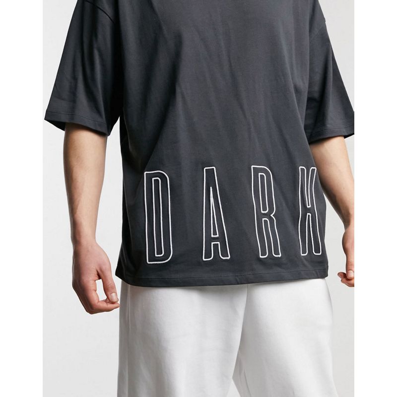  Uomo - Dark Future - Coordinato oversize con ricamo, colore nero