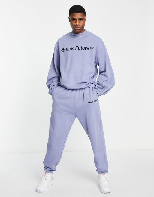 ASOS Dark Future - Ensemble à logo floqué - Bleu