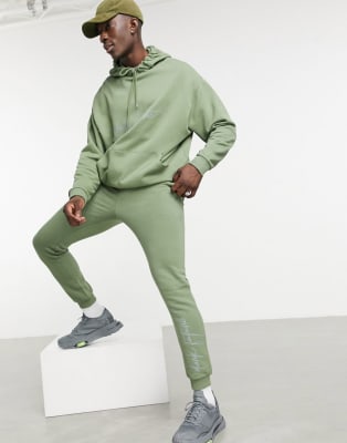 ASOS Dark Future – Kombiteil in Olivgrün mit Logoprint auf der Brust