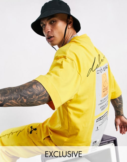 ASOS – Dark Future x Cream – Set in Gelb mit grafischem Rückenprint