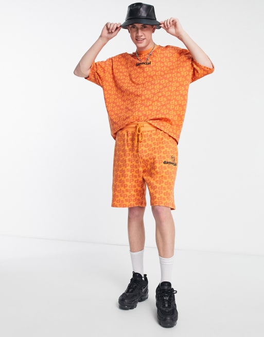 ASOS Daysocial - Coordinato con stampa con logo, colore arancione