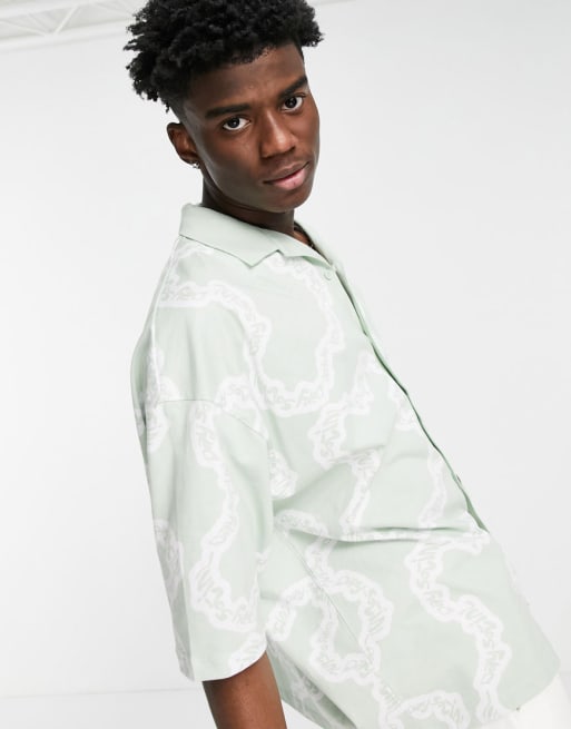 ASOS - Daysocial - Coordinato oversize con stampa su tutto il capo, colore menta