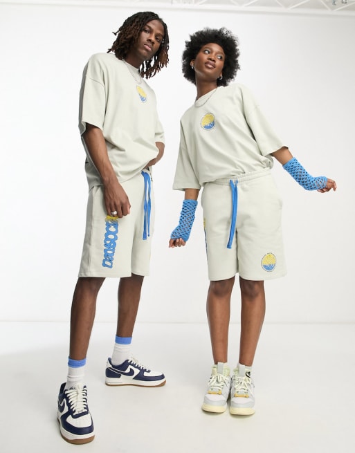 ASOS Daysocial unisex co-ord with exploring graphic print in ecru