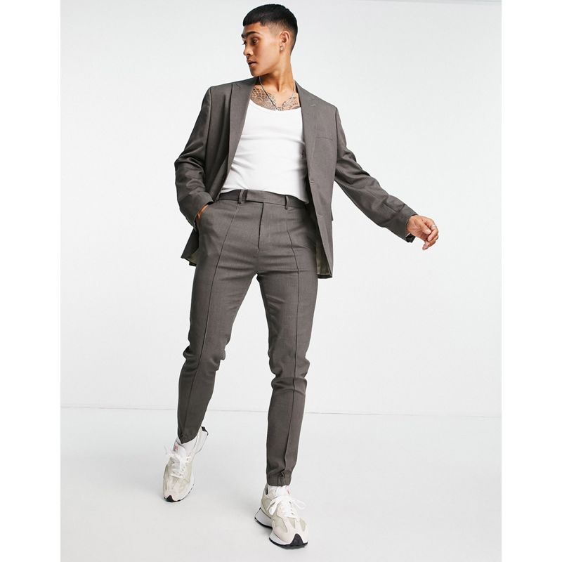 Pantaloni da abito Opxdo DESIGN - Abito slim testurizzato color antracite