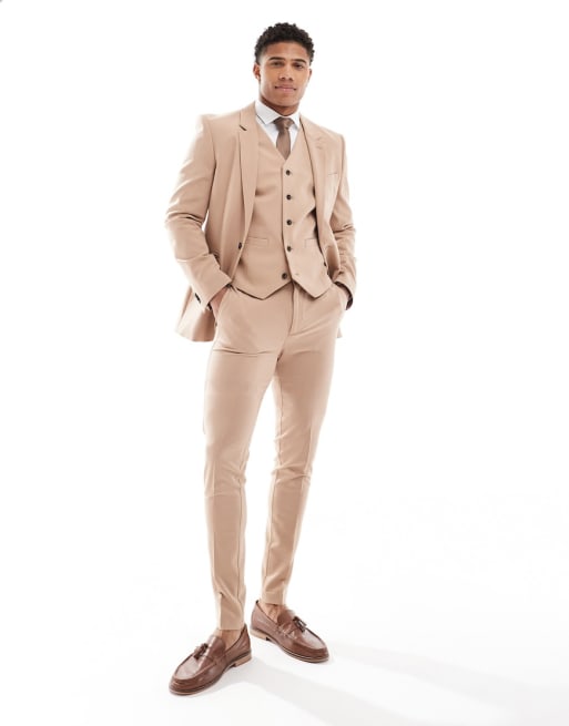 ASOS DESIGN - Abito super skinny color pietra scuro