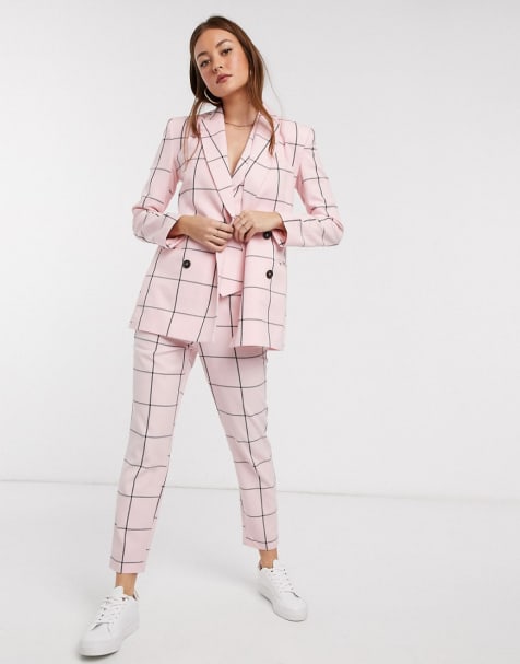 ASOS DESIGN – Anzug mit Karomuster in Rosa