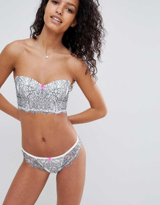 ASOS DESIGN – Ashley – Set med formad push up-behå med bygel i spets 