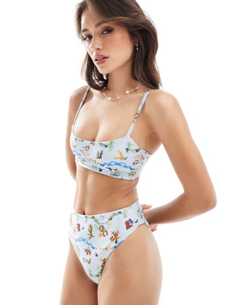 ASOS DESIGN bikini in western print - view 1