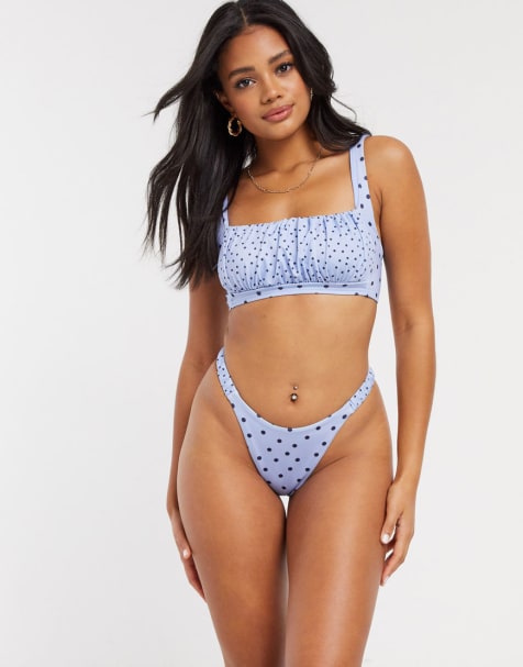 ASOS DESIGN bikini range in mixed polka dot print