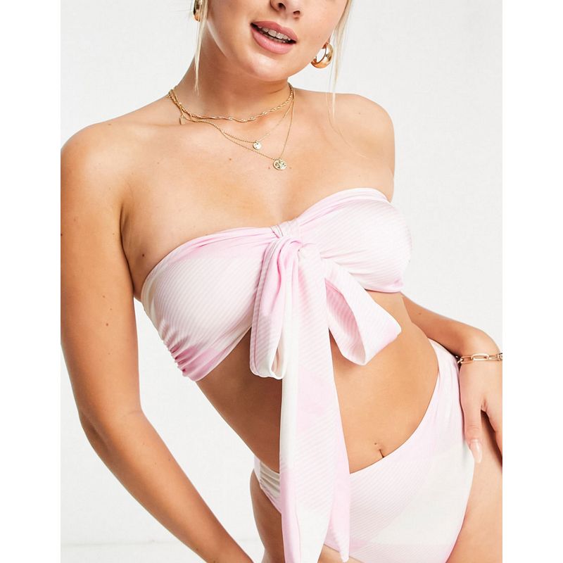 DESIGN - Bikini rosa a quadretti con fiocco