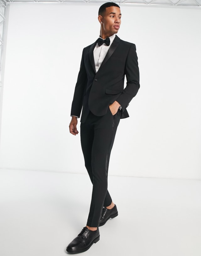 ASOS DESIGN - black super skinny tuxedo