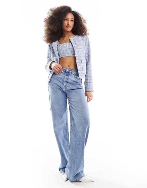 ASOS DESIGN - Blåt sæt i bouclé
