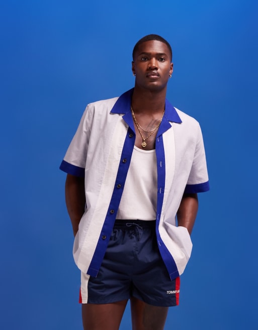 ASOS DESIGN – Blockfärgat set i linnestil