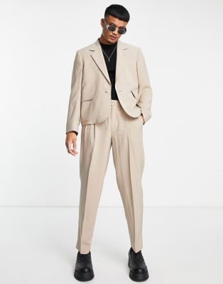 ASOS DESIGN boxy suit in stone | ASOS