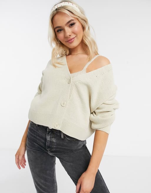 ASOS DESIGN cardi shorts and bralet co-ord