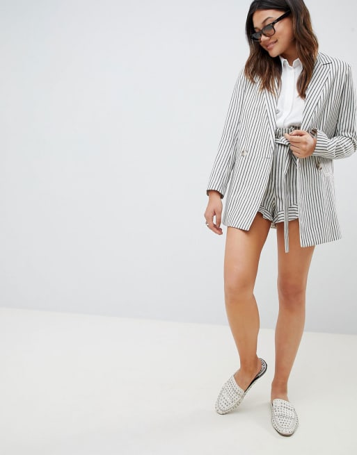 ASOS DESIGN – Casual kostym med fransränder