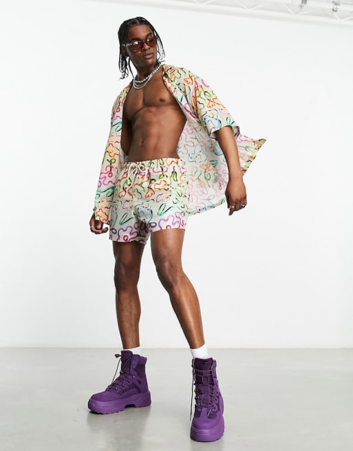 ASOS Design Co-ord in chrome floral print