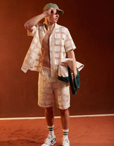 ASOS DESIGN co-ord in ecru crochet - view 1