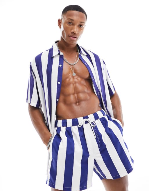 ASOS DESIGN co-ord in navy & white stripe
