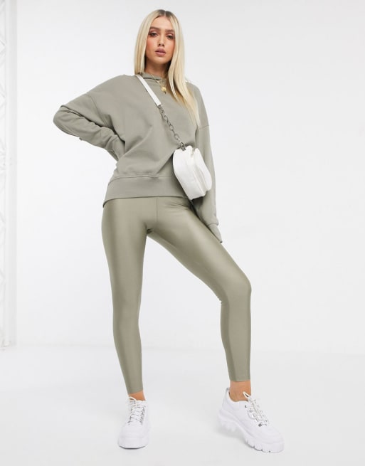 ASOS DESIGN Co ord oversized cocoon hoodie and disco legging