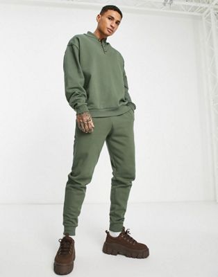 ASOS DESIGN co-ord tapered joggers in khaki