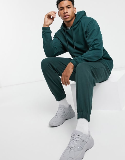 ASOS Tracksuit With Oversized Hoodie And Oversized joggers in Green for Men