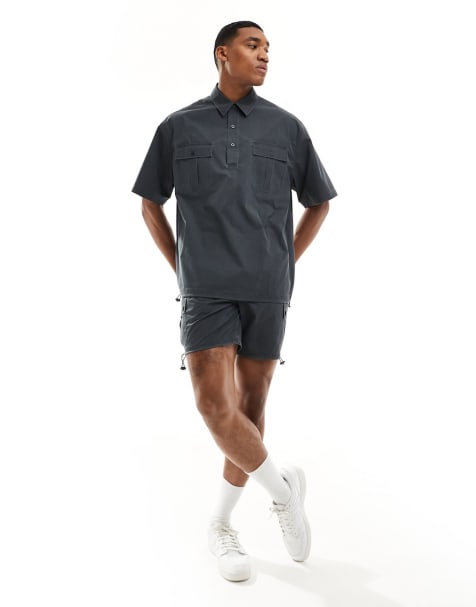 ASOS DESIGN - Co-ord set met cargozakken in antraciet - view 1