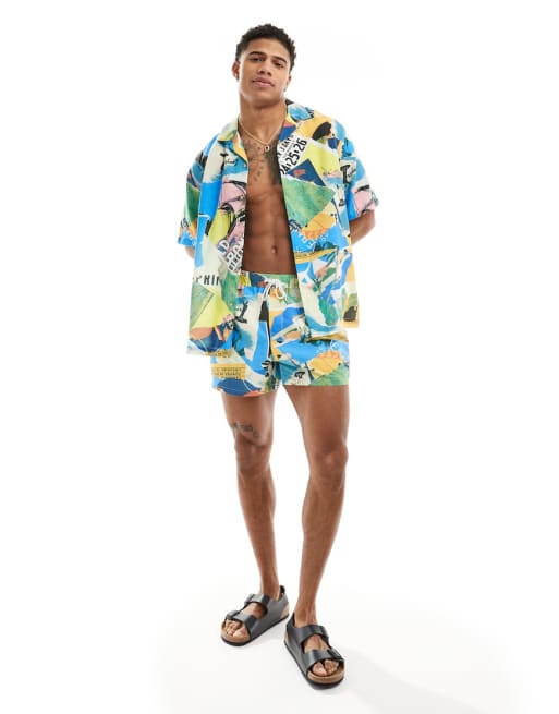 ASOS DESIGN - Co-ord set met collageprint van traan