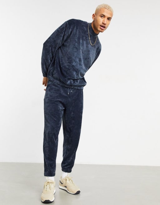 ASOS DESIGN - set Trainingspak van in gemêleerd blauw | ASOS