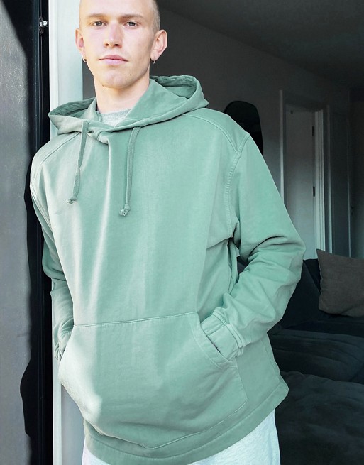 ASOS DESIGN co-ord oversized hoodie in washed green