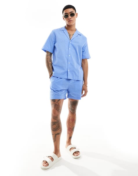 ASOS DESIGN co-ord with broderie in blue - view 1