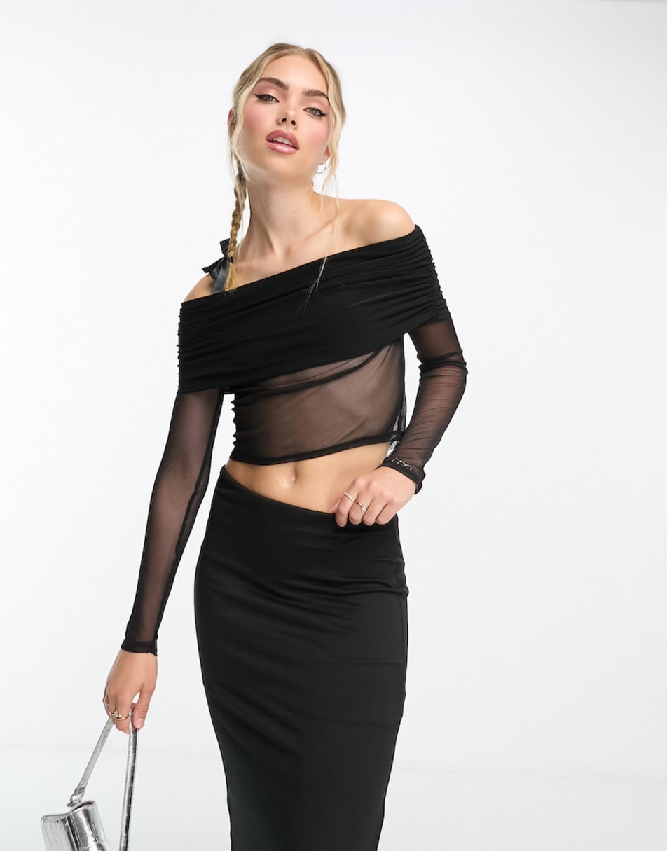 ASOS DESIGN column maxi skirt co-ord in black