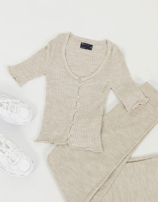 ASOS DESIGN - Combi-set van vest en broek in lichtbeige