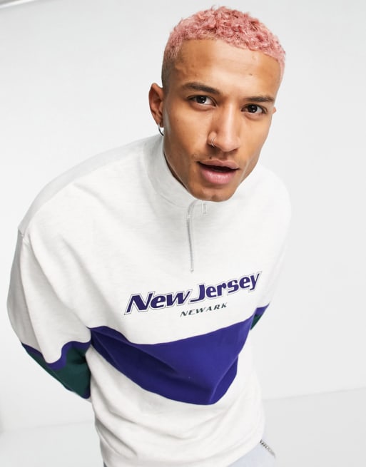 ASOS DESIGN - Coordinato con felpa e joggers con stampa New Jersey combinata