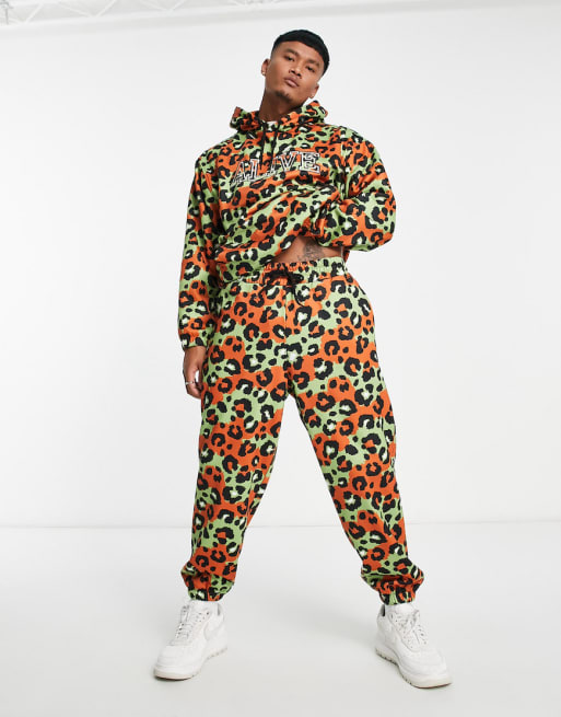 ASOS DESIGN - Coordinato con stampa animalier e ricamo con testo, multicolore