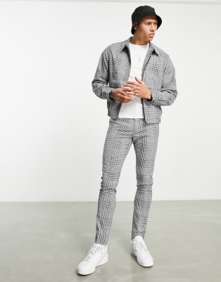 Pantaloni Donna Seven7 Taglia XL, Gamba Skinny, Vita Alta, Neri A Quadretti Bianchi - Pull On
