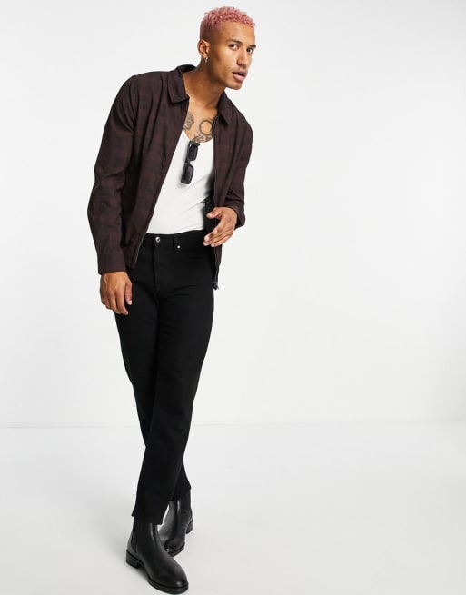 ASOS DESIGN - Coordinato elegante skinny a quadri scozzesi, colore bordeaux
