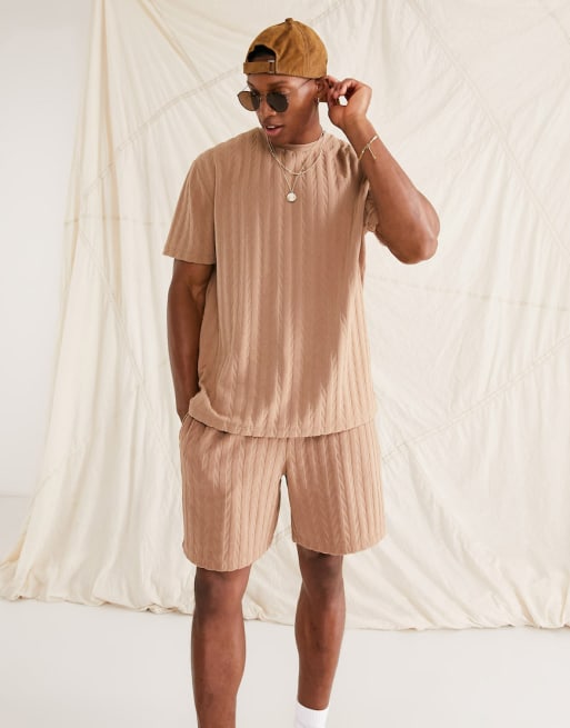ASOS DESIGN - Coordinato marrone testurizzato