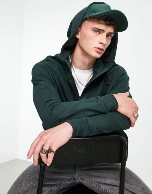 ASOS DESIGN - Coordinato oversize in tessuto organico con dettaglio con pannelli, colore verde