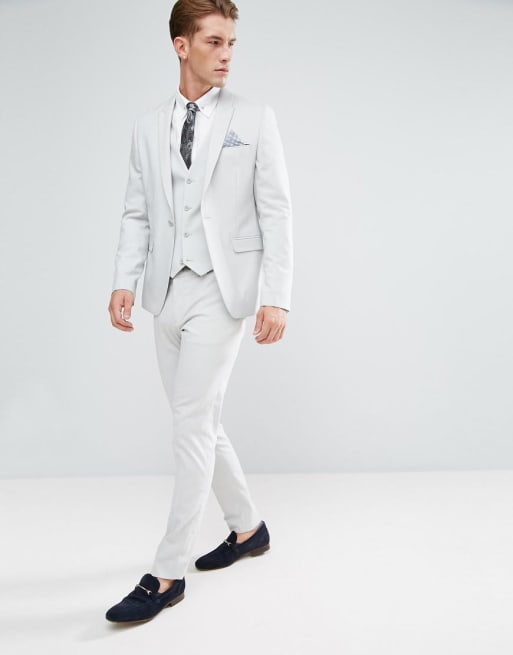  ASOS DESIGN - Costume ajusté - Gris glacé 