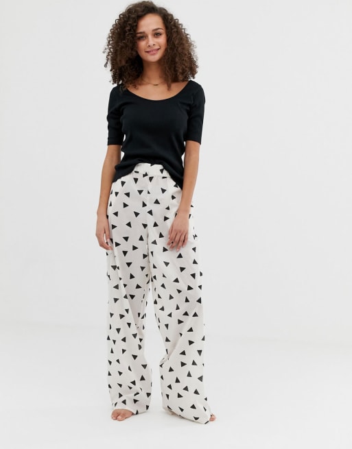 ASOS DESIGN cotton ribbed scooped back t-shirt and trouser