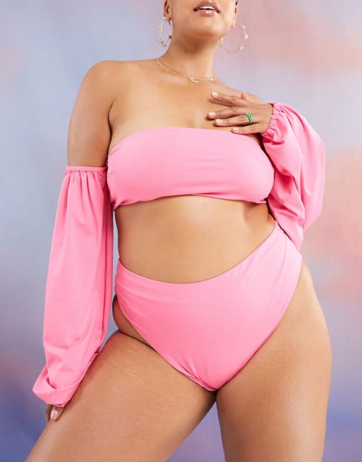 ASOS DESIGN Curve - Bikini rosa