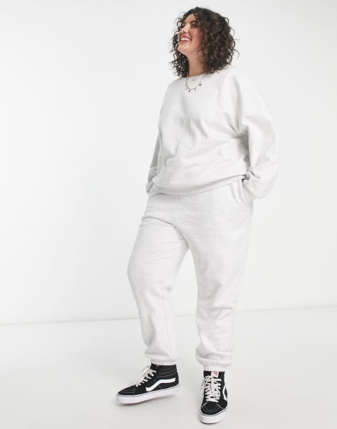 ASOS DESIGN Curve - Coordinato bianco mélange - view 1