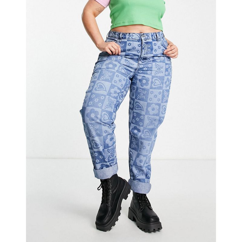 jFTHQ Donna DESIGN Curve - Coordinato con giacca di jeans e jeans con monogramma a laser stile anni '70
